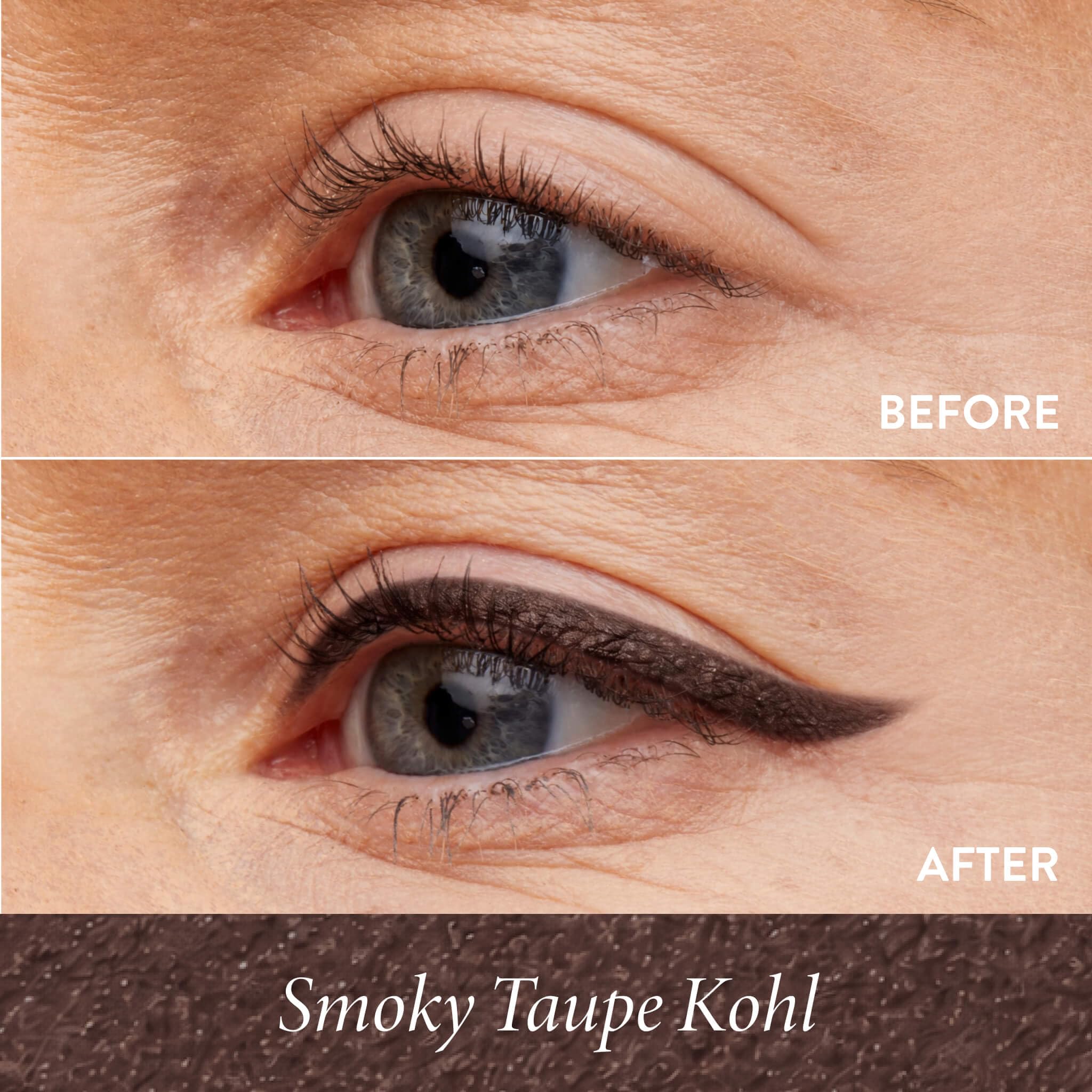 LAURA GELLER NEW YORK kajal pencil tip close-up depicting smooth application