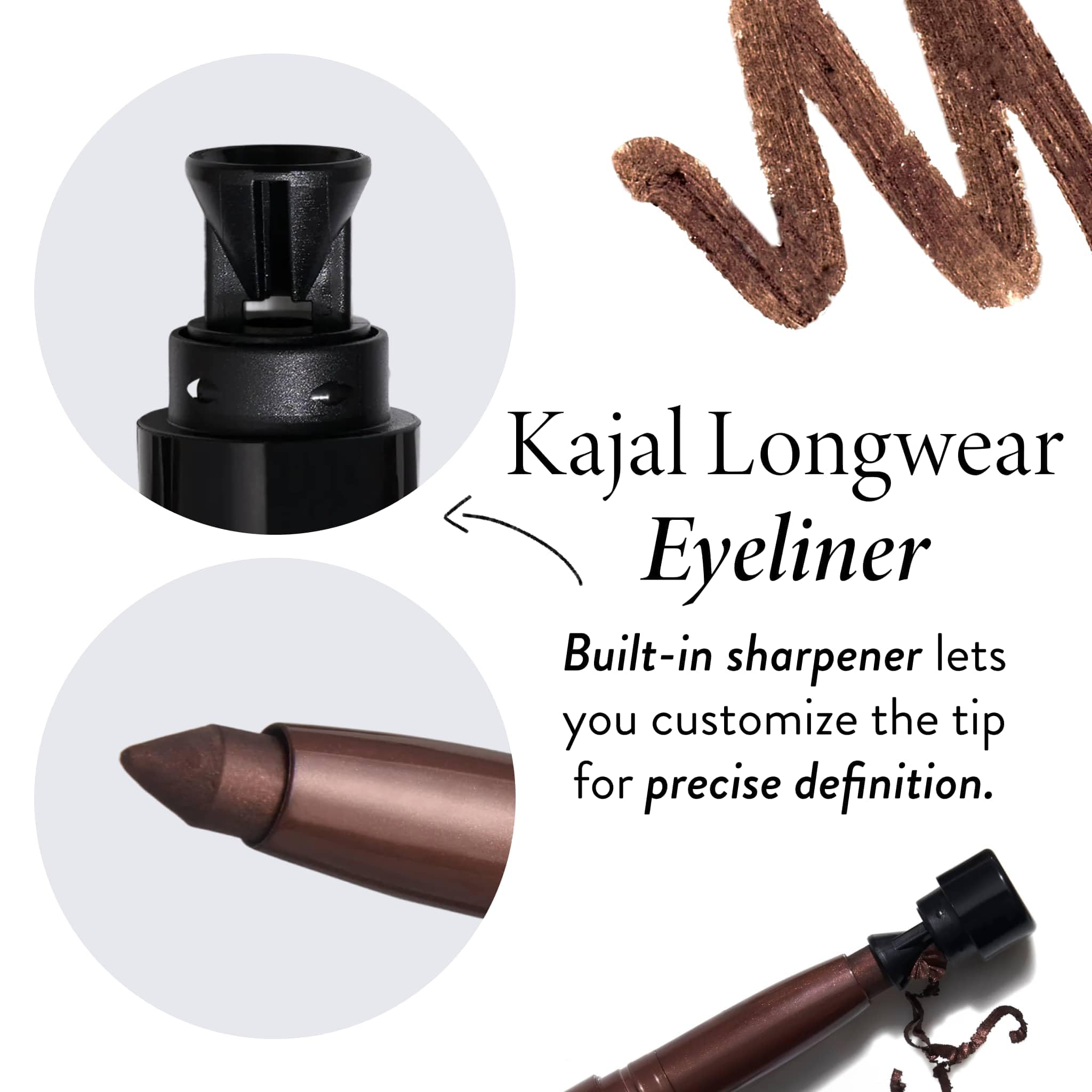 LAURA GELLER NEW YORK kajal pencil displayed with other shades to show range