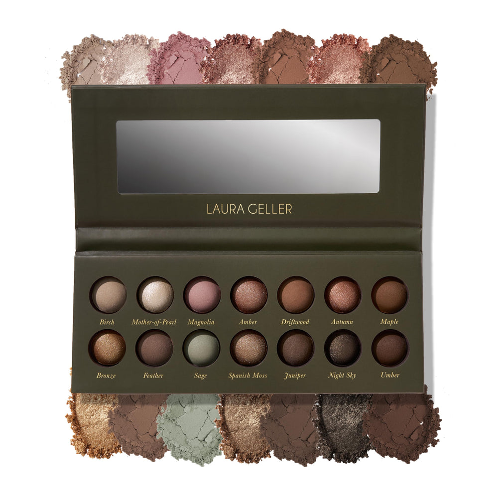 LAURA GELLER palette front packaging showing compact design and shade window for easy travel
