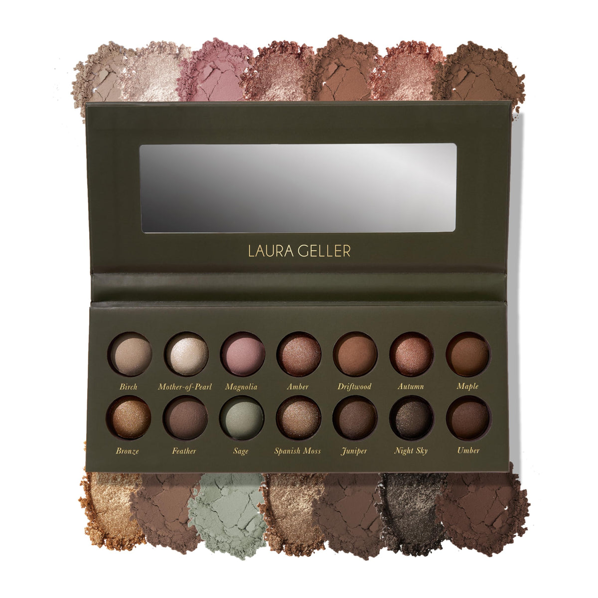 LAURA GELLER palette front packaging showing compact design and shade window for easy travel