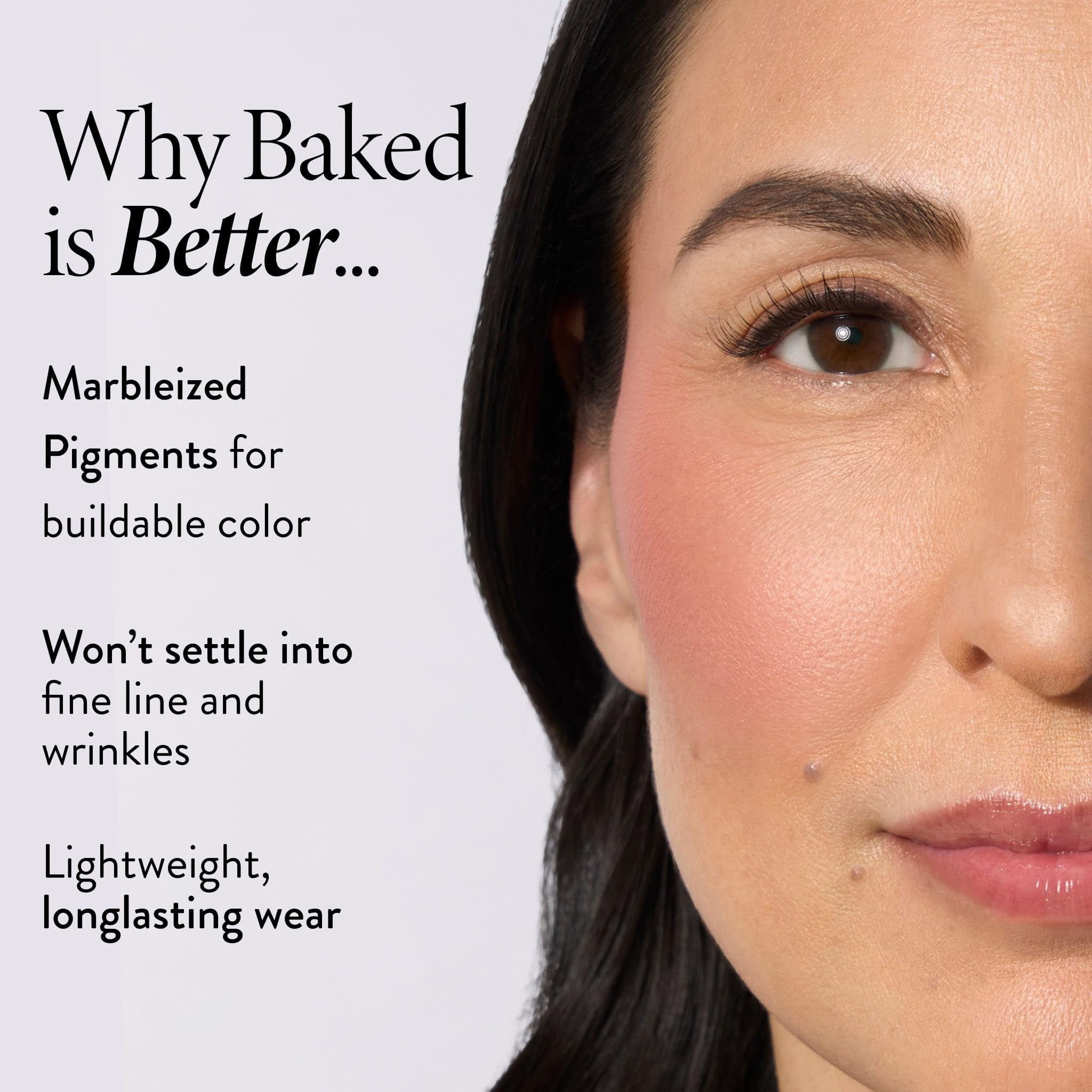 LAURA GELLER brush applying Pink Buttercream for buildable, natural color