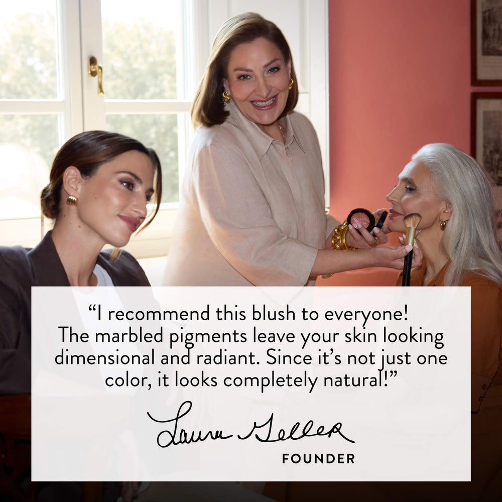 LAURA GELLER ingredient panel highlighting Centella and White Tea for comfort
