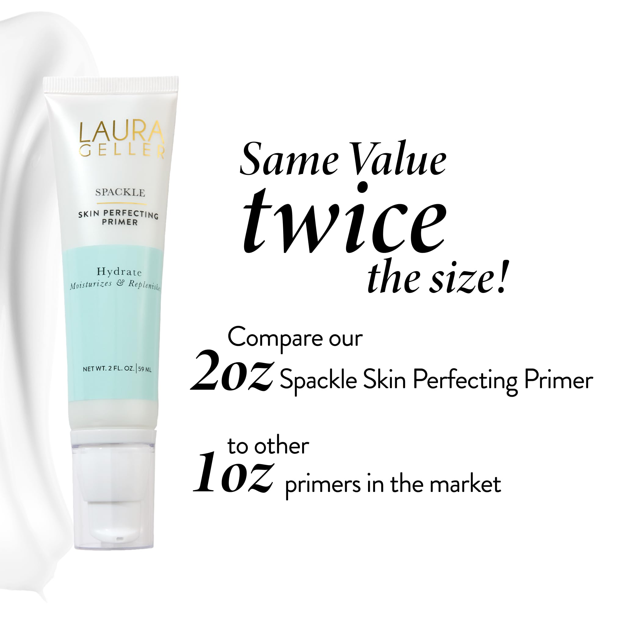 LAURA GELLER lifestyle on vanity illustrating everyday primer use benefit