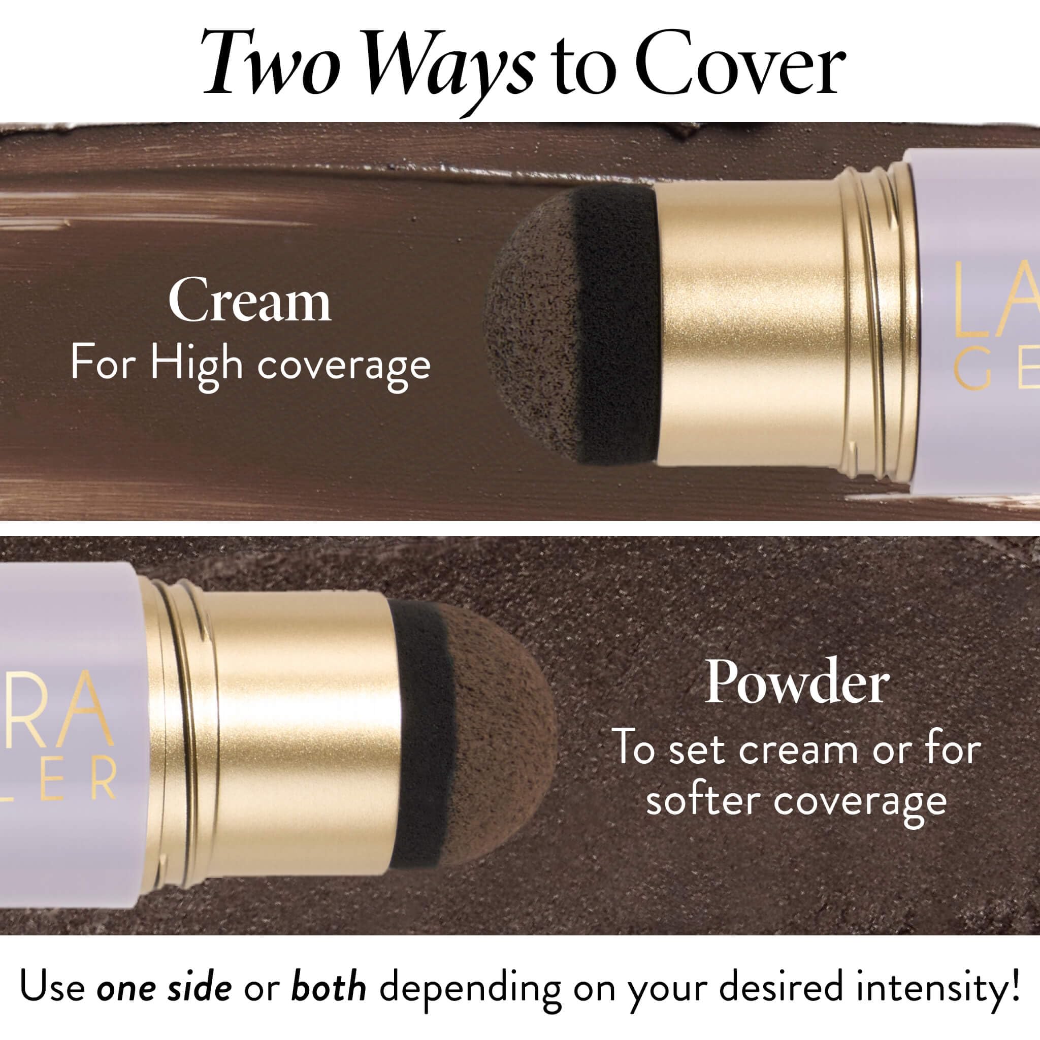 LAURA GELLER NEW YORK before and after roots showing instant coverage