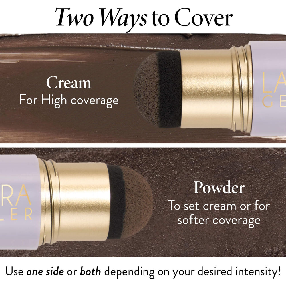 LAURA GELLER NEW YORK before and after roots showing instant coverage