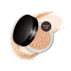 Laura Mercier front packaging showing powder jar and brand for easy identification