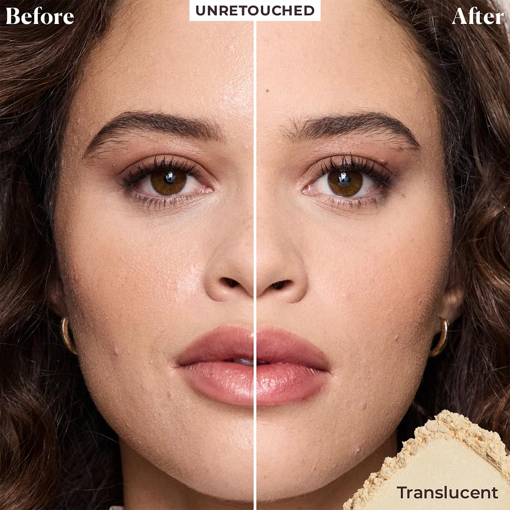Laura Mercier close-up powder texture highlighting ultra-fine blur effect