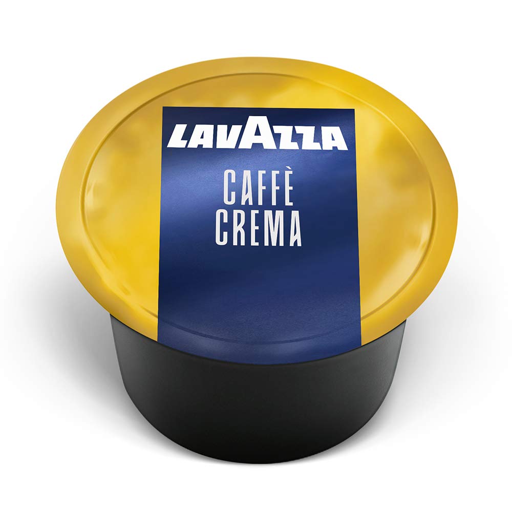 Lavazza Blue front packaging showing 100-count value pack and brand benefits