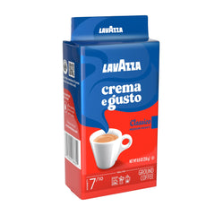 Close-up of Lavazza brick texture highlighting sealed packaging for freshness