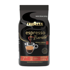 Lavazza front packaging showing Gran Crema bag and branding, highlighting freshness