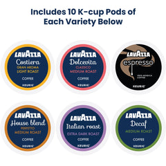 Lavazza close-up K-Cup pod top highlighting freshness seal and aroma