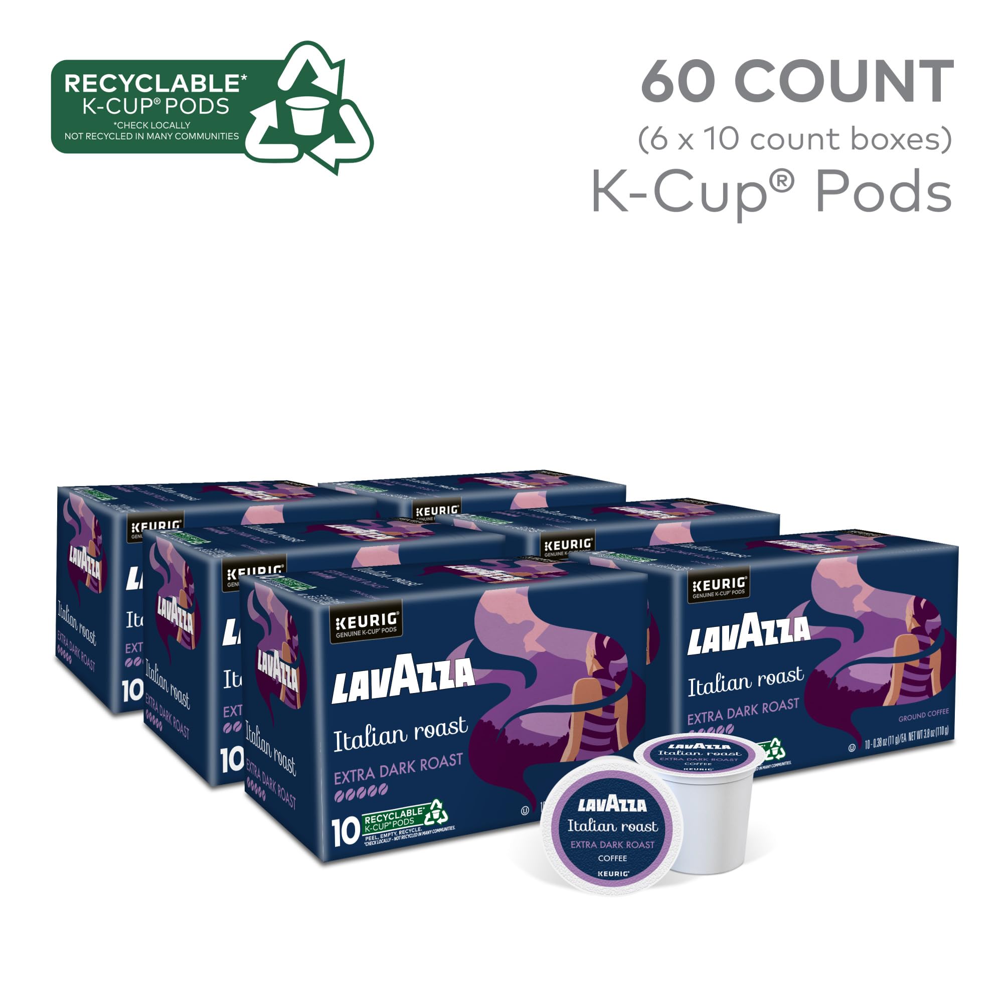 Lavazza K-Cup pod close-up highlighting pod design and fresh seal