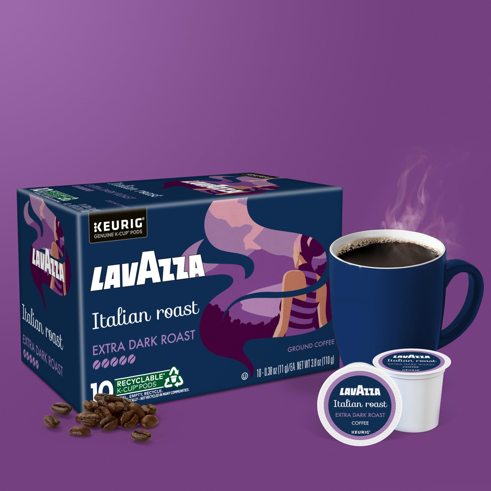 Lavazza label and roast detail closeup for roast level clarity