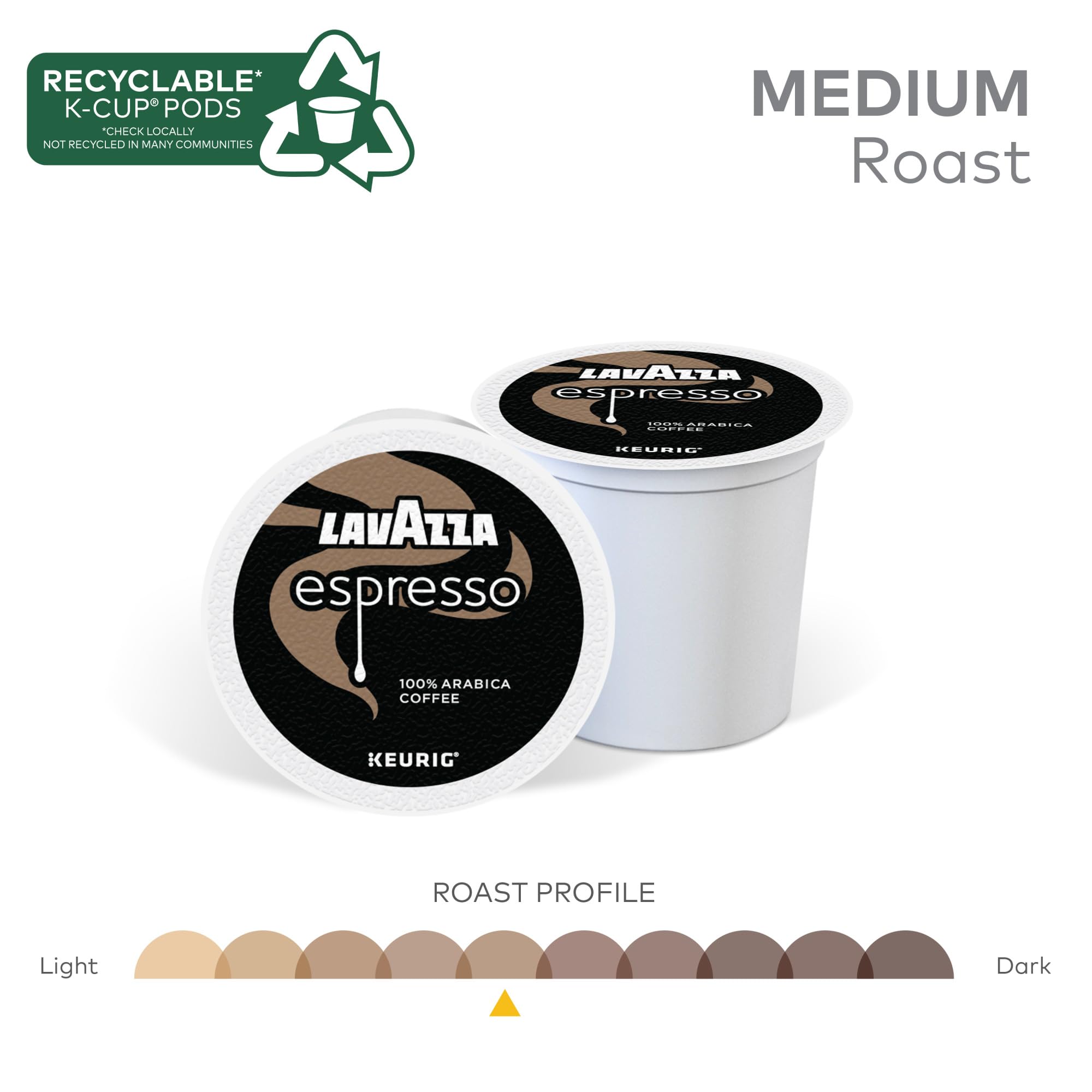 Close-up of Lavazza packaging label showing roast and 100% Arabica information for informed choice