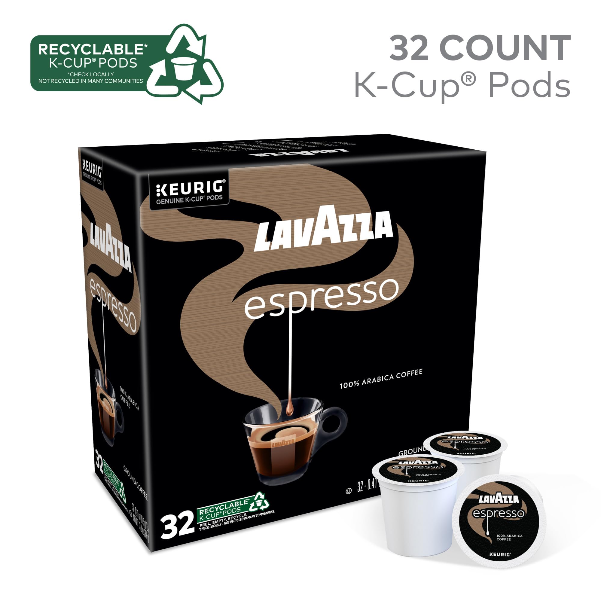 Lavazza pod placed in Keurig brewer demonstrating compatibility and quick brewing convenience