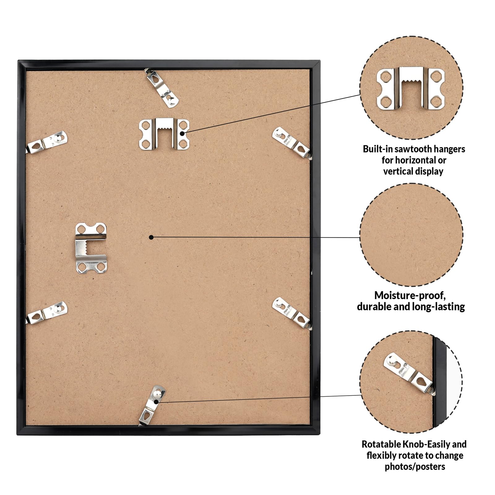 LaVie Home back panel with rotating tabs showing easy-access benefit