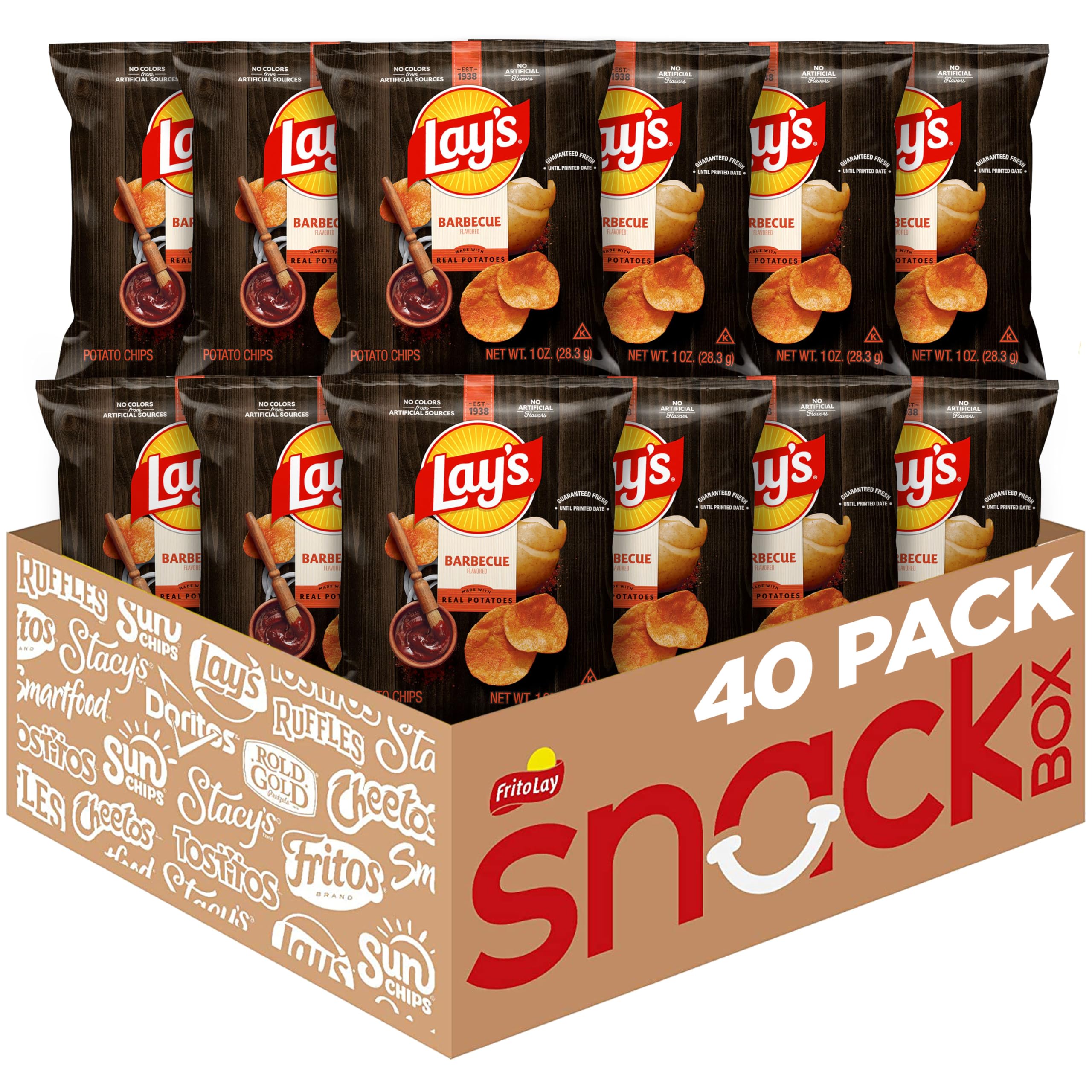 Lay's front packaging showing barbecue flavor and single-serve convenience