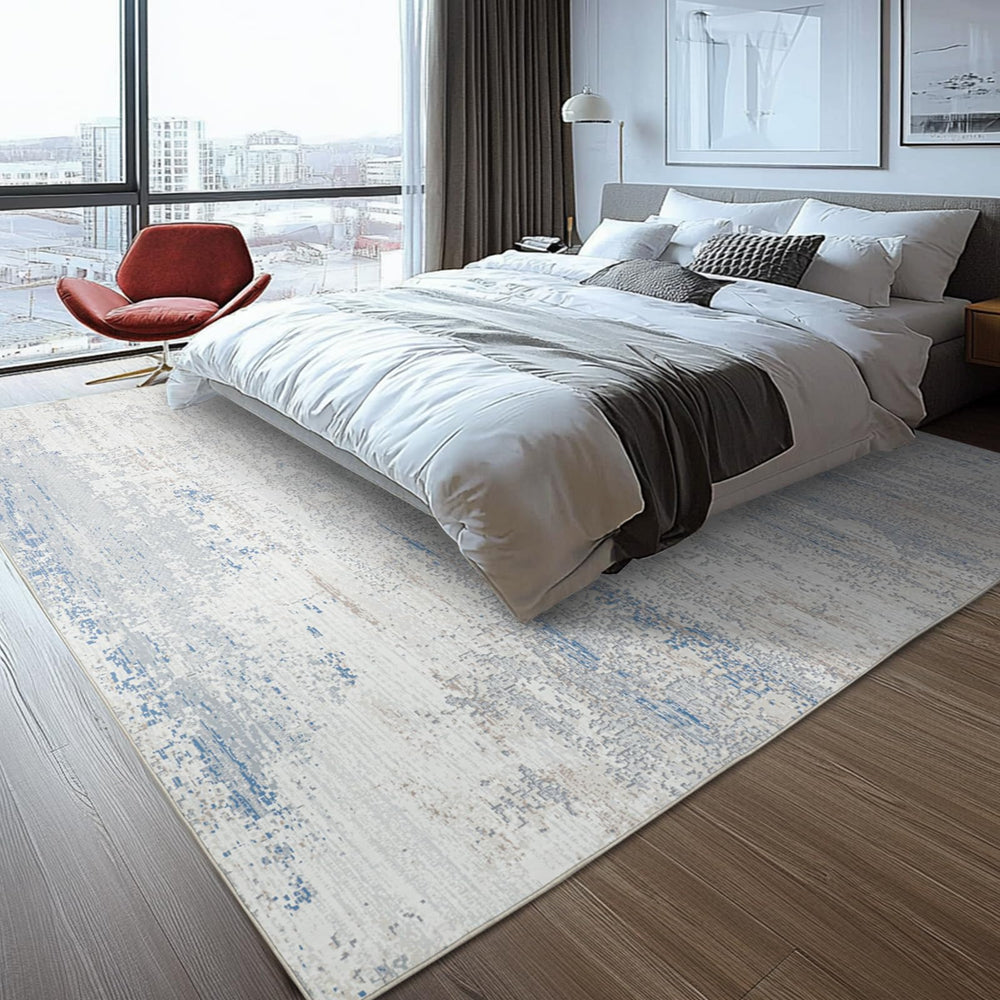 Lbris rug with a dog on it illustrating pet-friendly easy maintenance