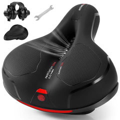 LCYMD front view of replacement saddle showing ergonomic shape and comfort