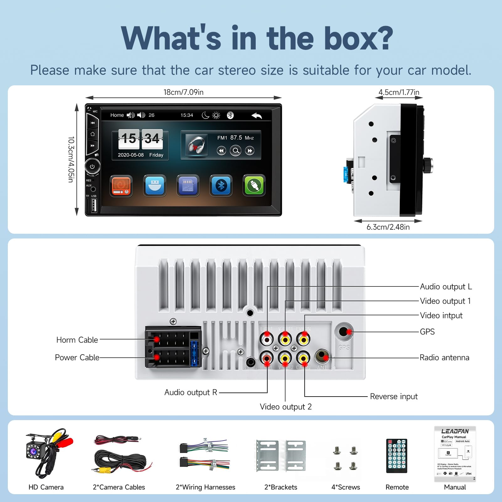 Leadfan installed in car dashboard offering modern multimedia control