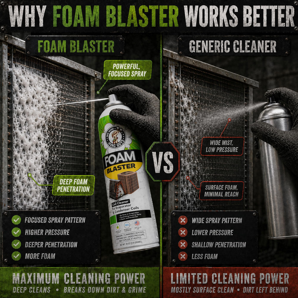 Leak Saver expanding foam texture liquefying grime for efficient cleaning
