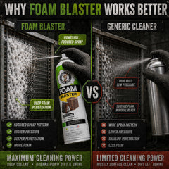 Leak Saver expanding foam texture liquefying grime for efficient cleaning