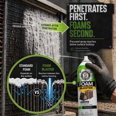 Leak Saver nozzle closeup displaying focused spray for deeper penetration