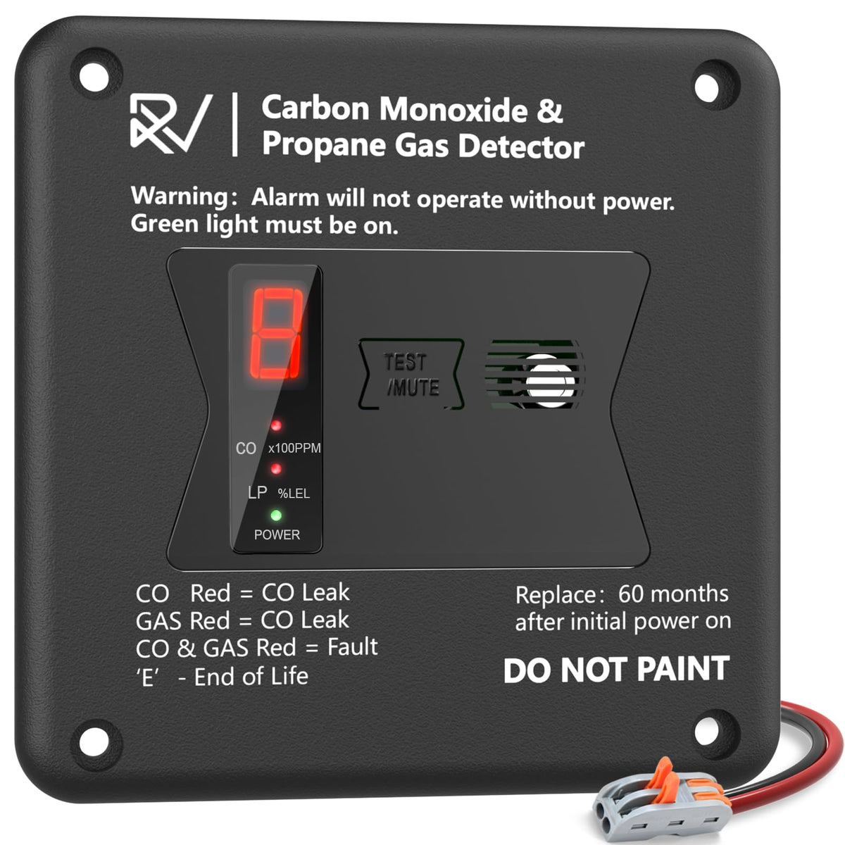 Leakbee front flush mount detector showing clean black face for discreet safety