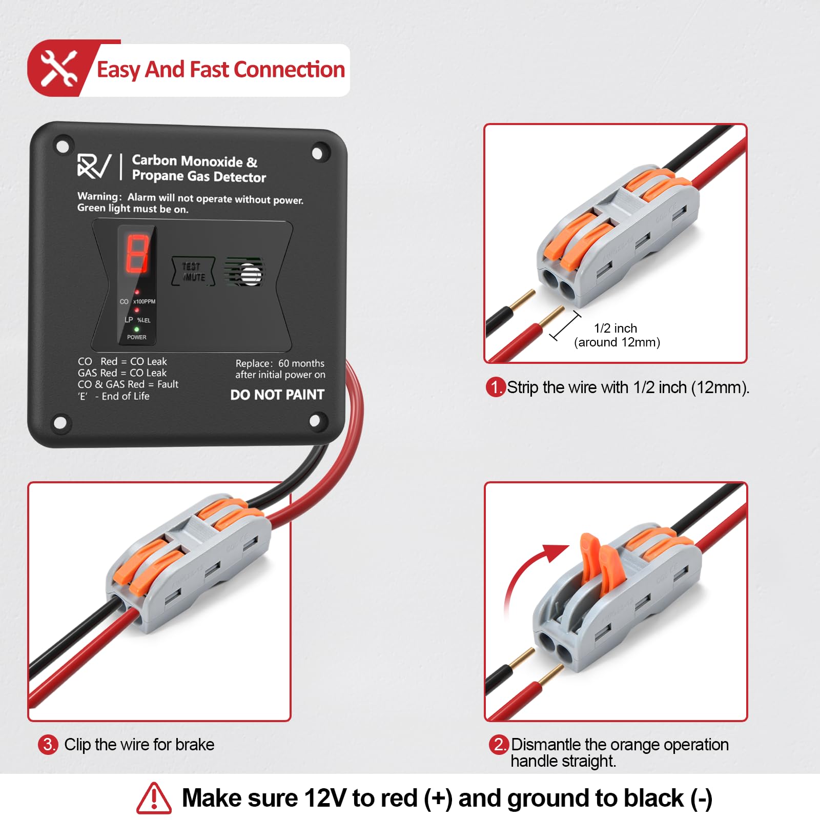 Leakbee side profile showing low-depth design for easy RV flush installation