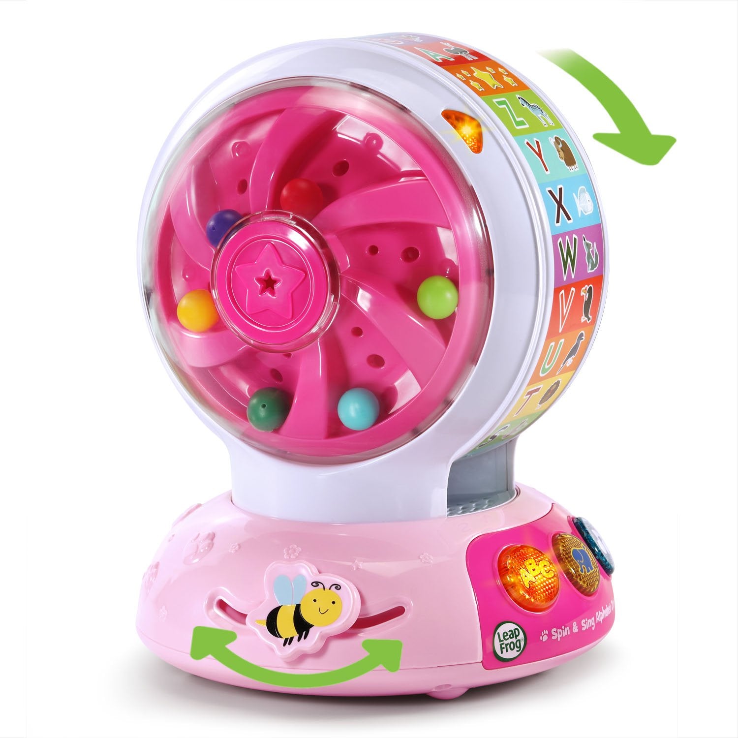LeapFrog close-up of light-up buttons for easy letter and sound selection