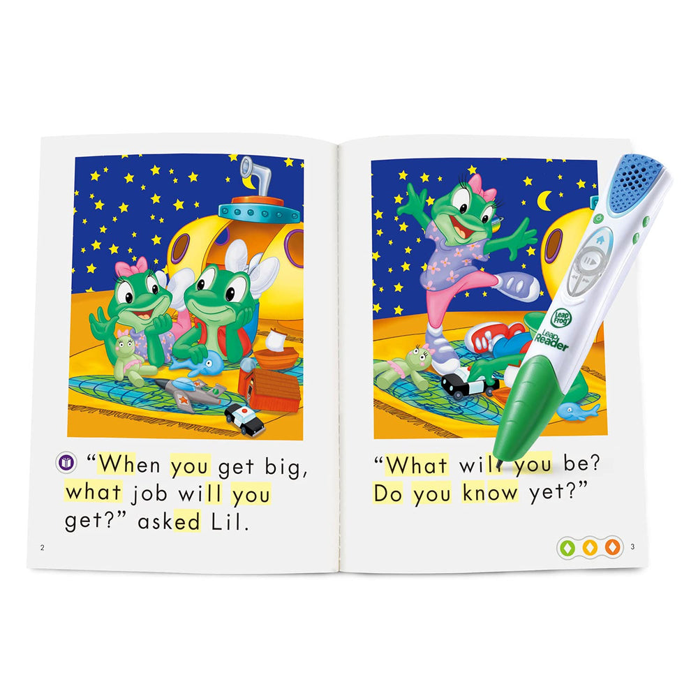 LeapFrog LeapReader book spread close-up showing text interaction for clarity