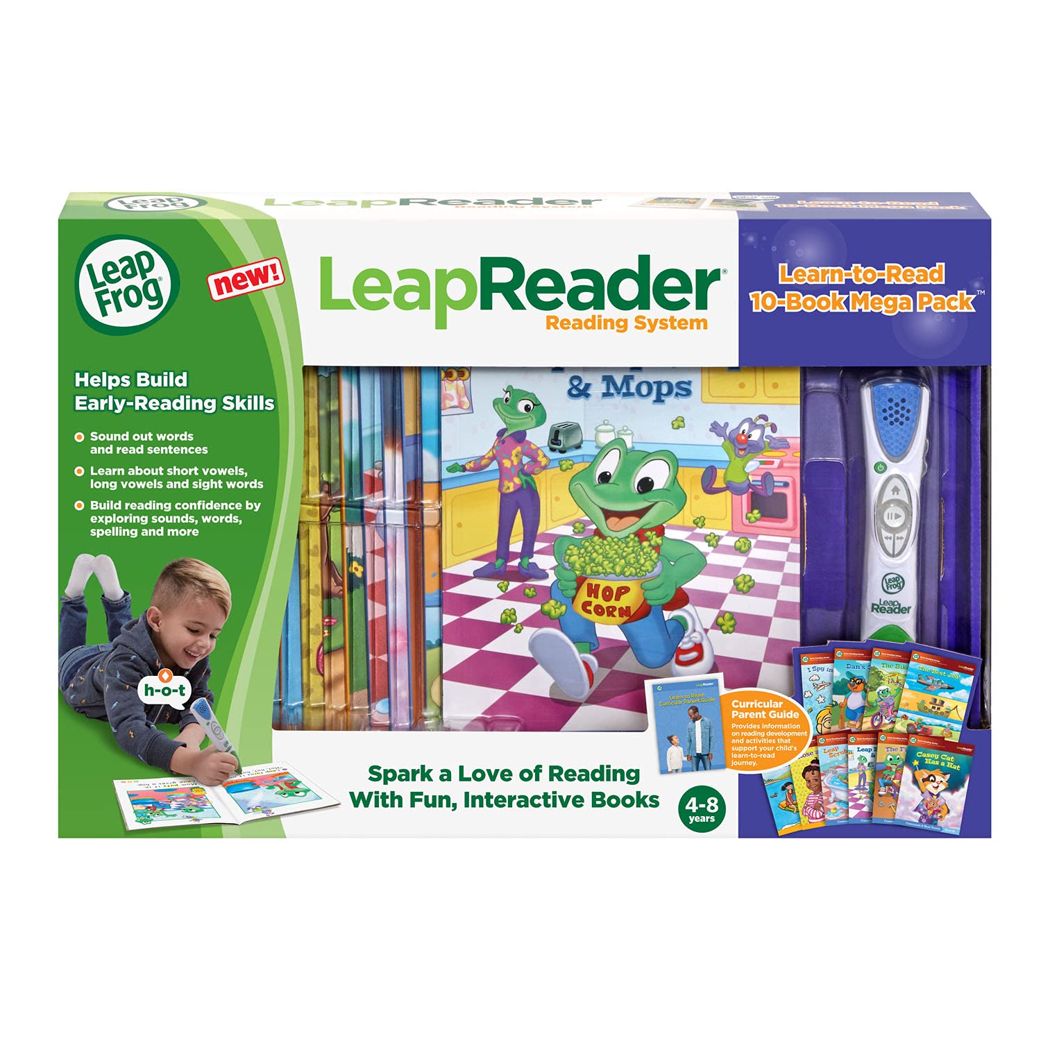 LeapFrog LeapReader child engaged at table using pen to build reading skills
