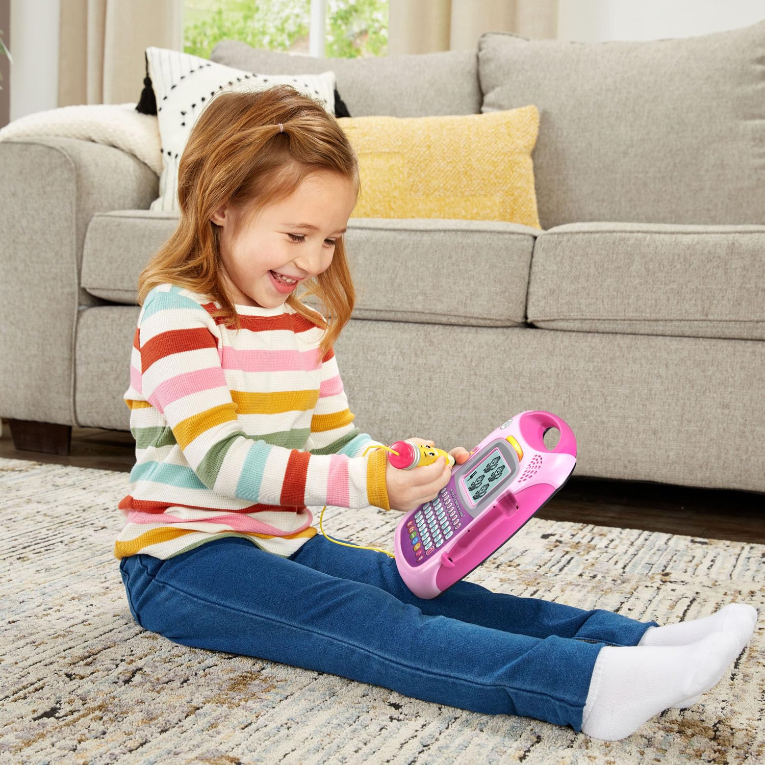 LeapFrog Mr. Pencil in drawing mode with dotted picture being traced for creativity