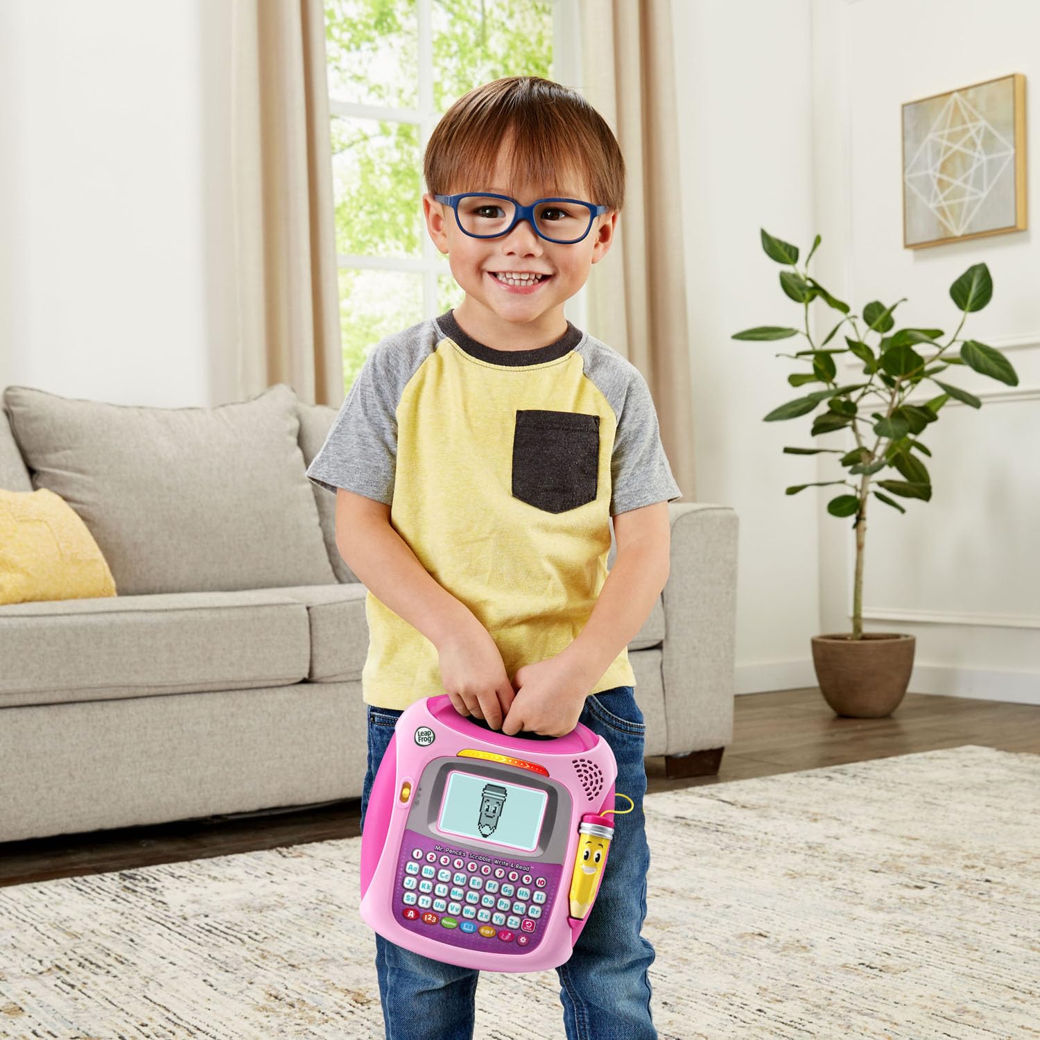 LeapFrog Mr. Pencil used by a preschooler in a playroom encouraging independent play
