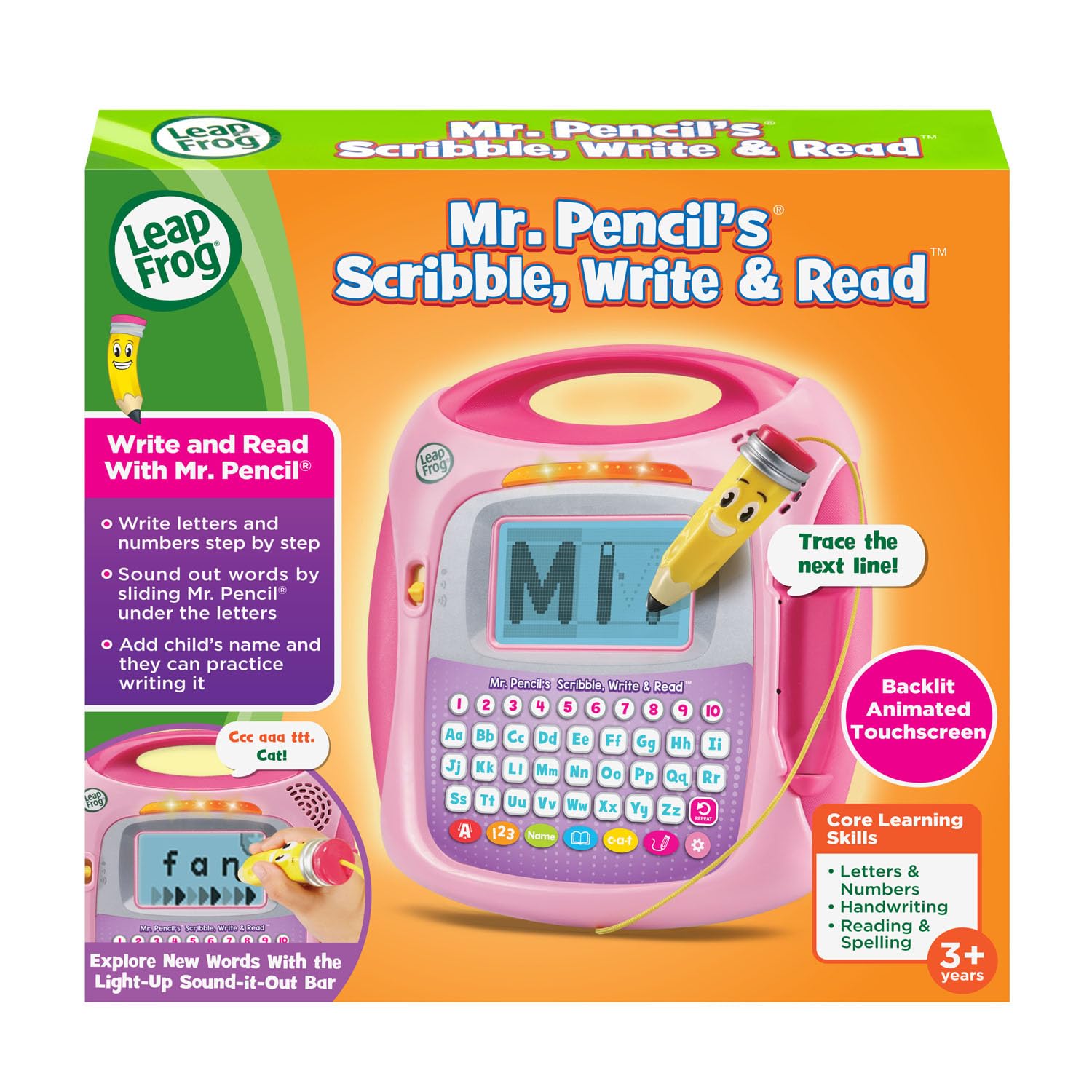LeapFrog Mr. Pencil next to a child-safe ruler for scale and portability benefit
