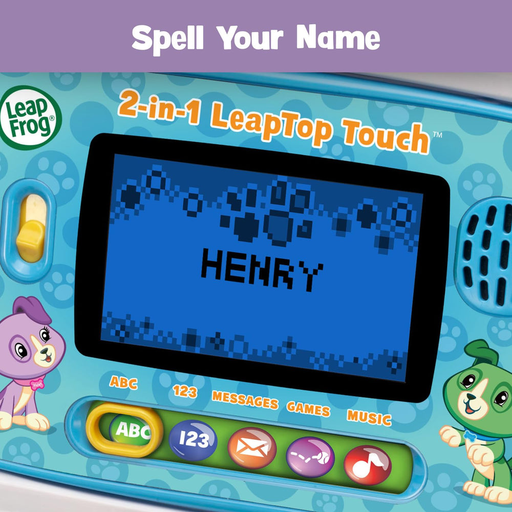 LeapFrog open keyboard view with A–Z keys for tactile letter practice
