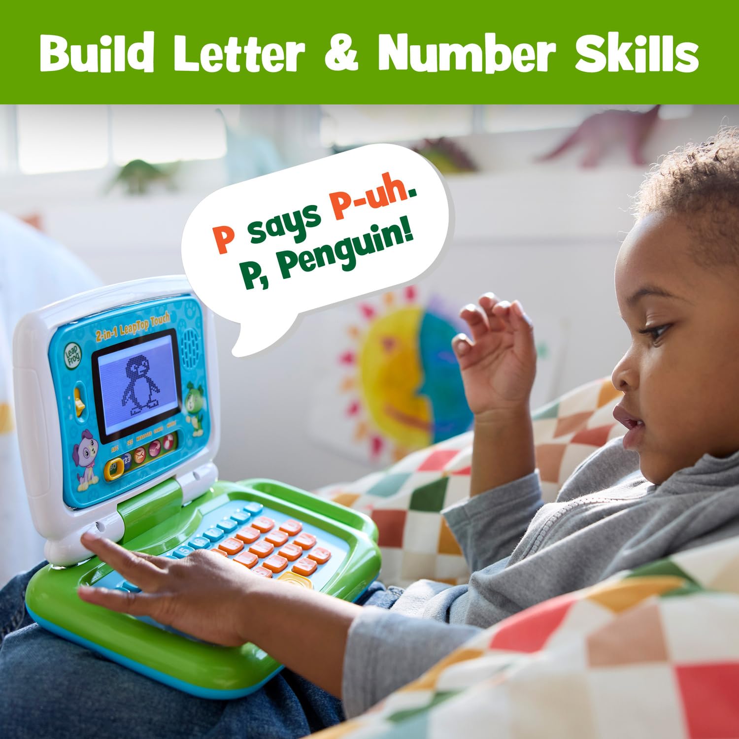 LeapFrog tablet mode screen being tapped to encourage touch-based learning