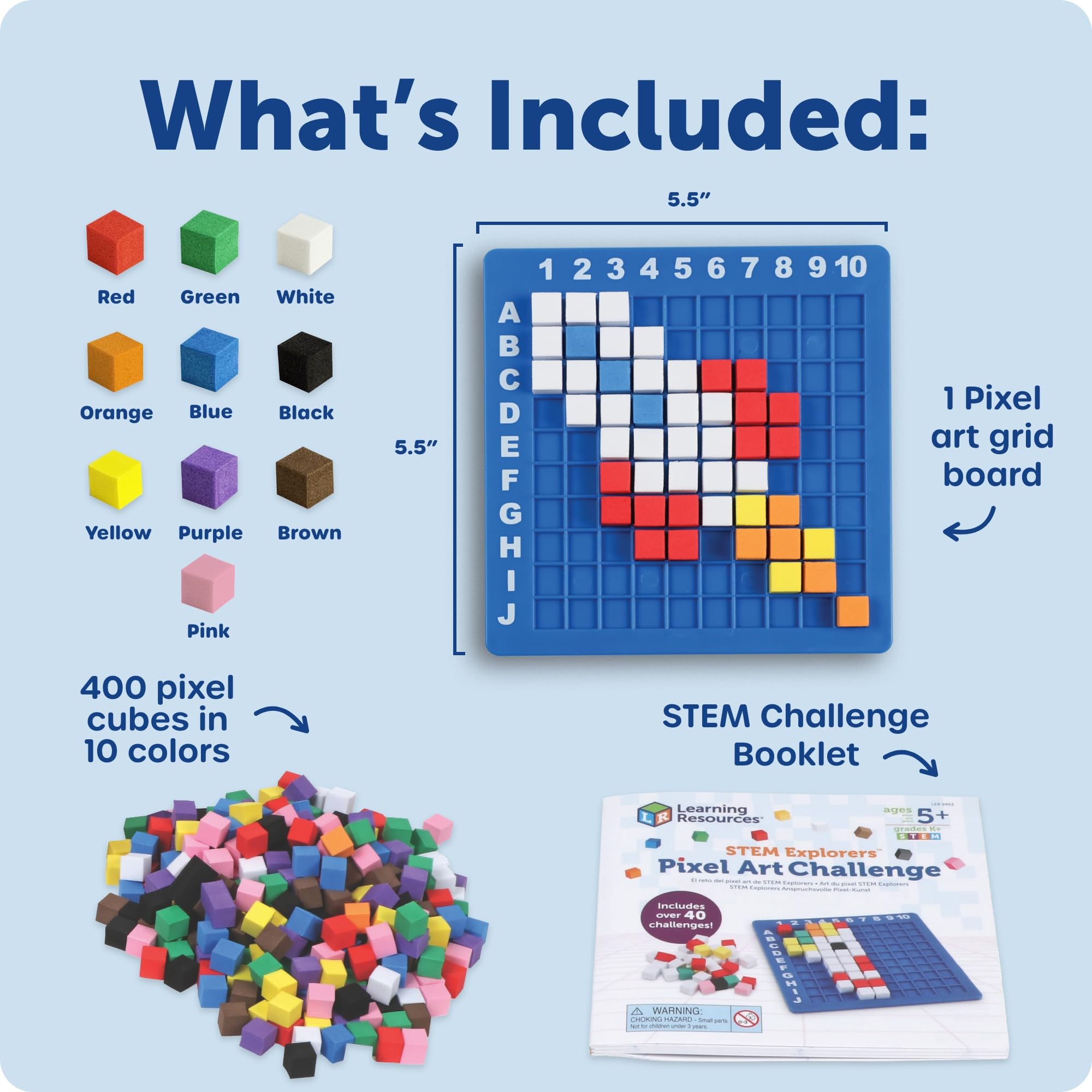 Learning Resources child placing pixels practicing fine motor skills