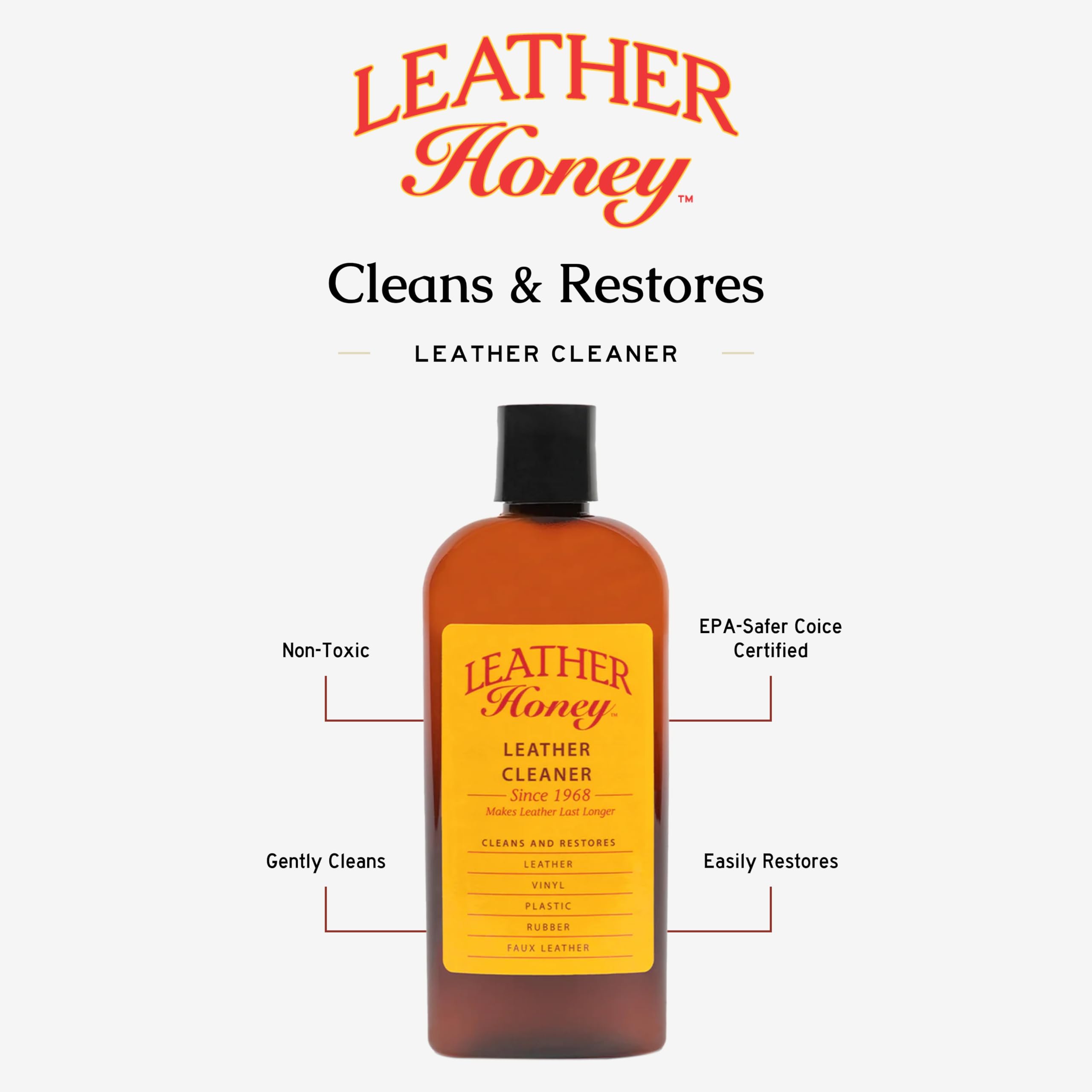 Leather Honey foam on lint-free cloth demonstrating gentle application benefit