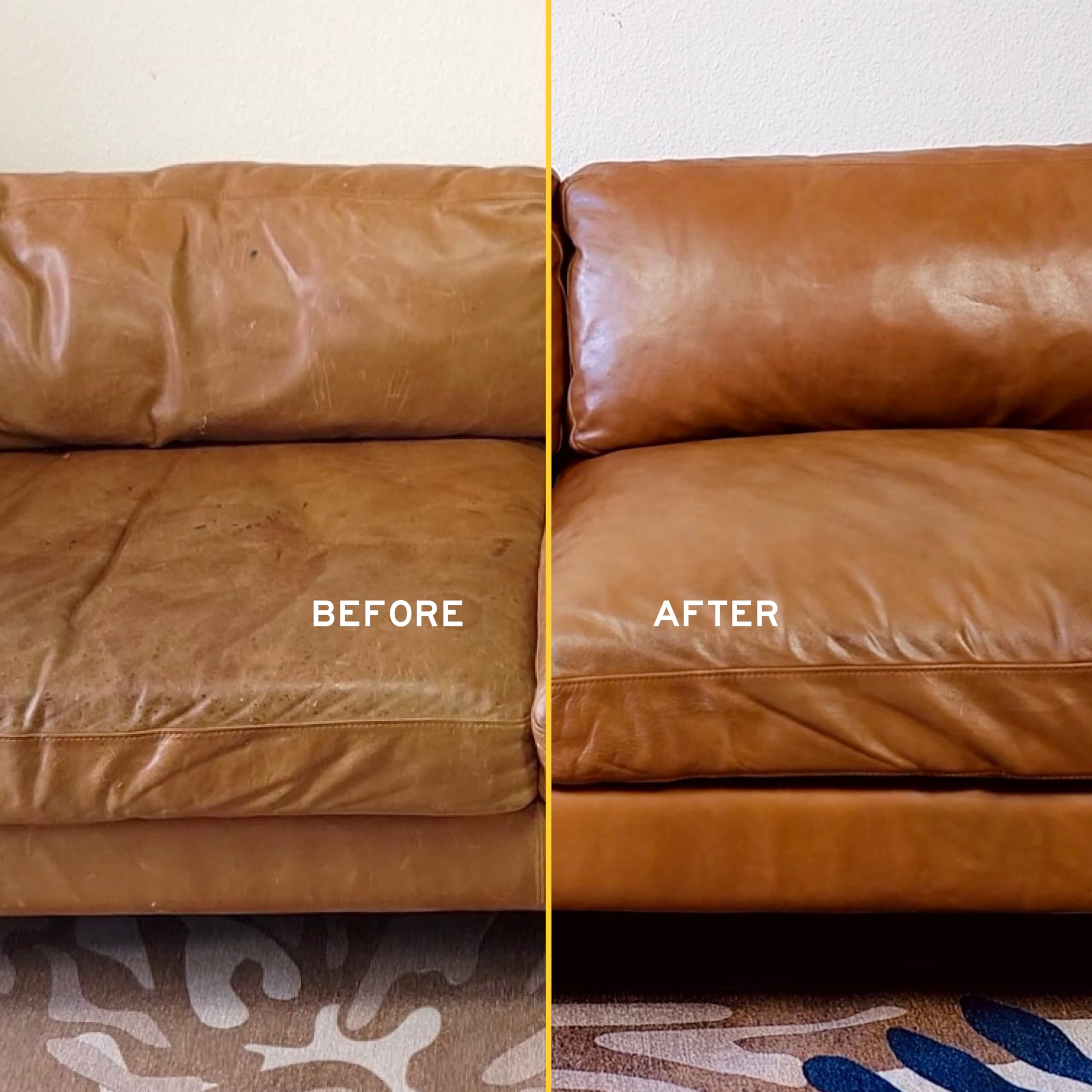 Leather Honey next to handbag in living room illustrating safe home use benefit