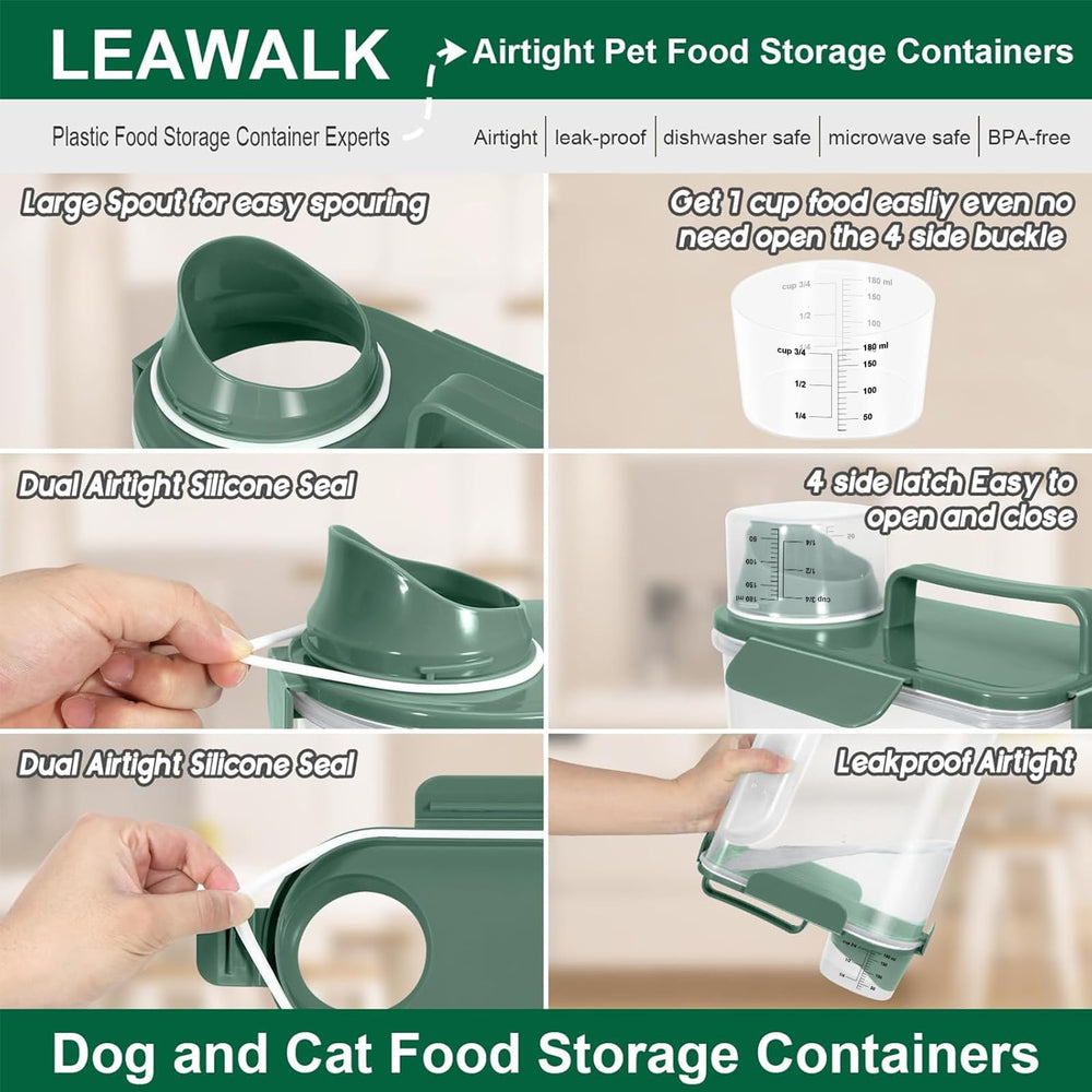 LEAWALK measuring cup inside spout to show precise portioning benefit