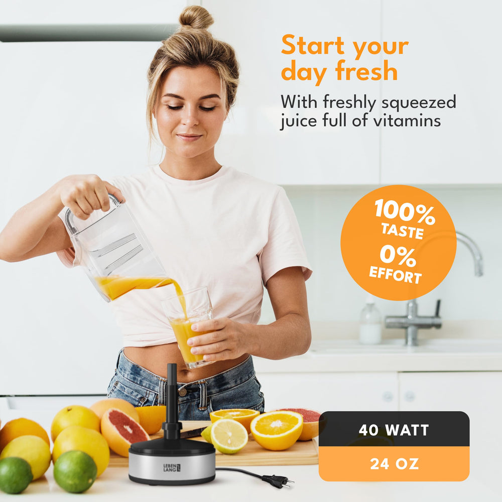 LEBENLANG juicer 24oz jar with measurement markings for accurate portions