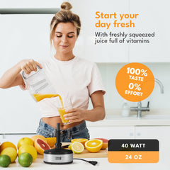 LEBENLANG juicer 24oz jar with measurement markings for accurate portions