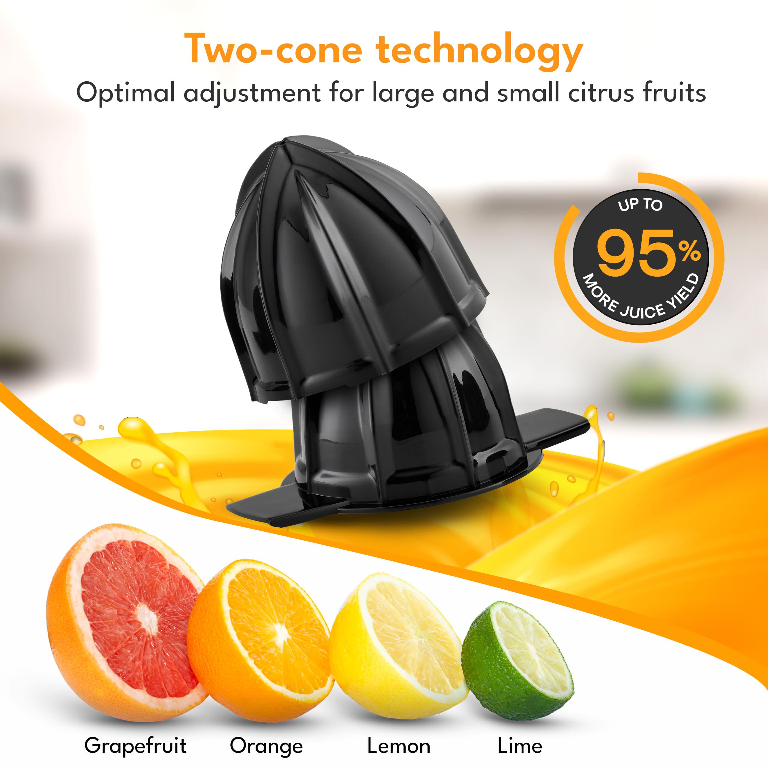 LEBENLANG juicer small cone detail ideal for lemons and limes control
