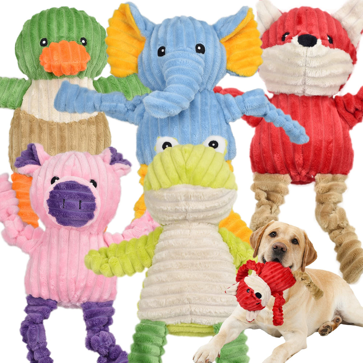 LECHONG front bundle display showing five animal toys for varied play