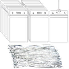 Lecpeting front packaging showing 100 clear tag holders and straps for bulk convenience