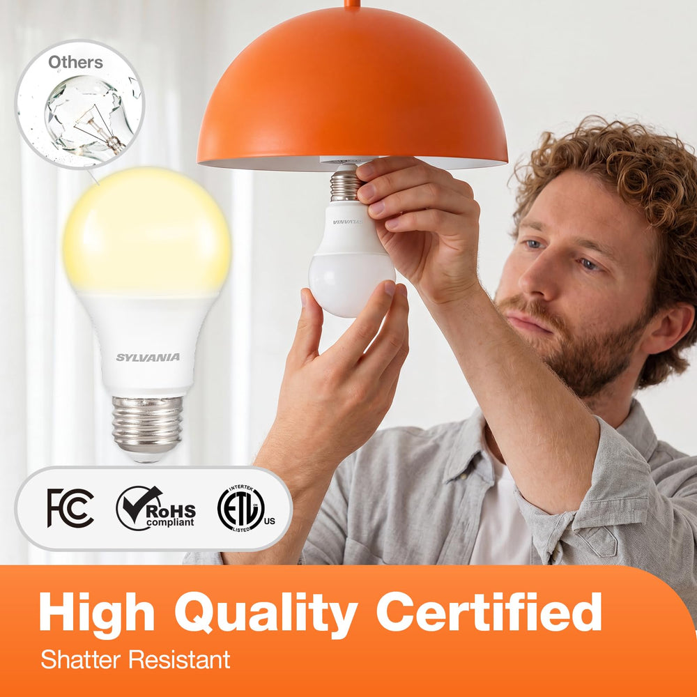 LEDVANCE SYLVANIA label and specs detail energy use and lumen output benefit