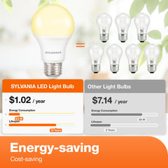 LEDVANCE SYLVANIA bulb lit in ceiling fixture providing warm, soft white light