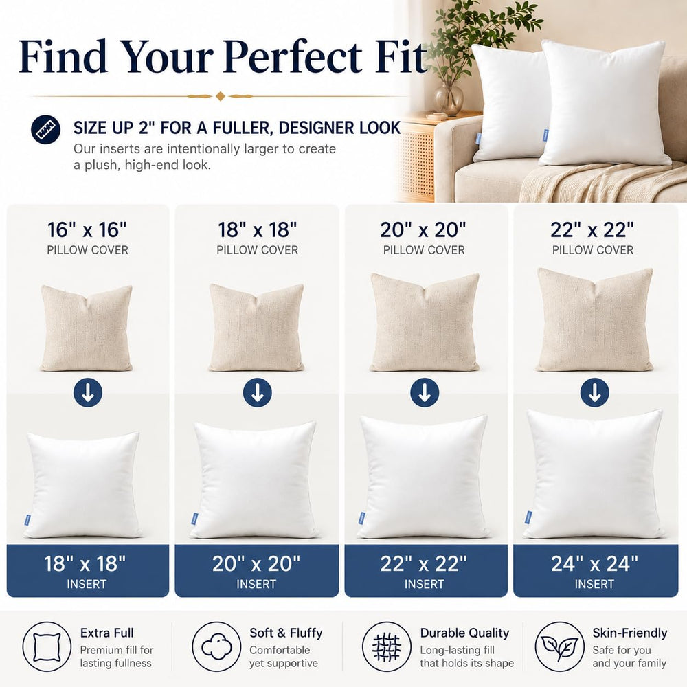 Leeden inserts styled on bed improving layered decor and back support