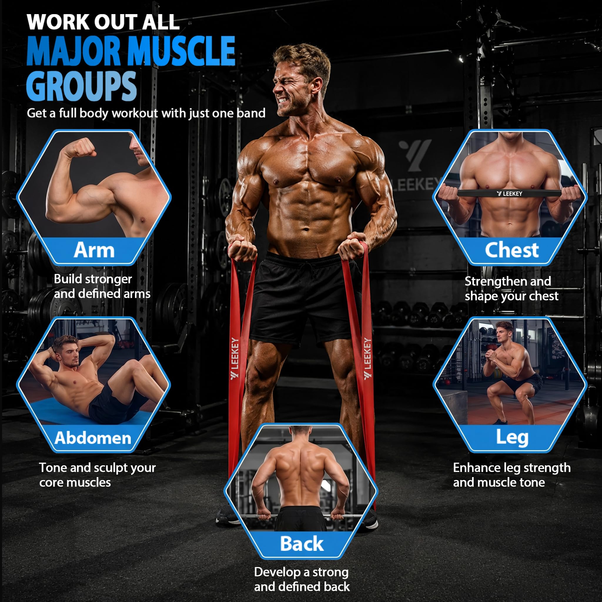 LEEKEY bands used with a dumbbell demonstrating added resistance benefit